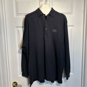 Fairway & Greene Navy Gray Striped Golf Shirt XXL